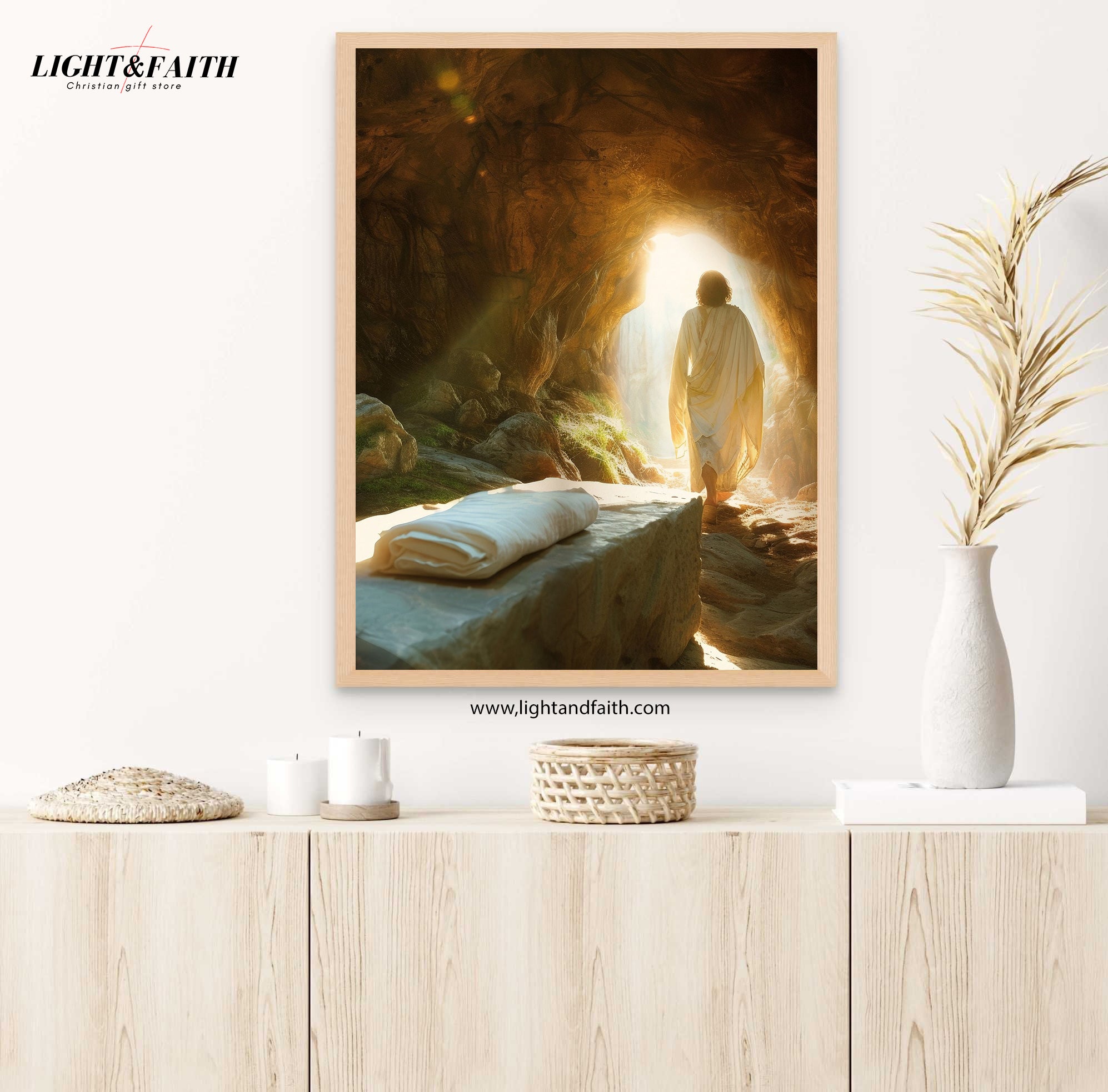 Victory in Jesus Poster, Coming Back, Variant, Christian Art Poster, Resurrection, Empty Tomb, Easter, Risen Lord, Jesus Poster